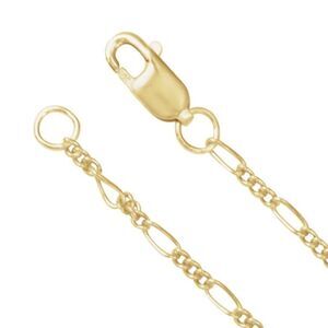 1/20 14K Yellow Gold-Filled 1.5 mm Figaro Chain Necklace, 16-18 Inch